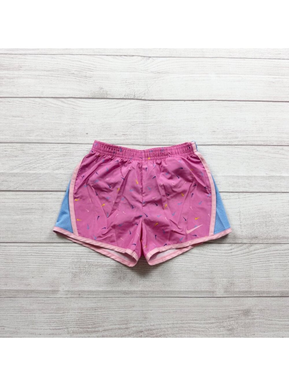 Nike Girls Dri-FIT Elastic Waist Multi Colored Pink Blue Training Shorts 6